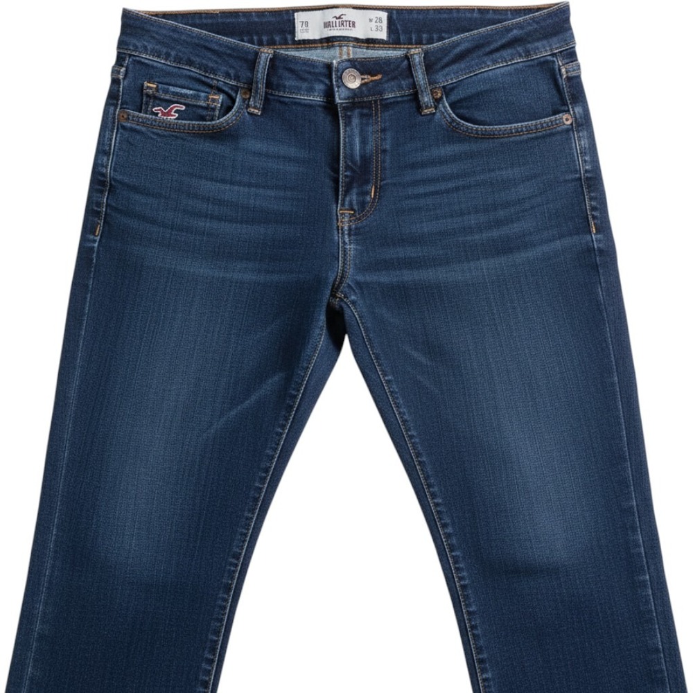 Hollister‎ Calfornia Denim Mid Rise Medium Wash Skinny Blue Jean Size 7R 28/33